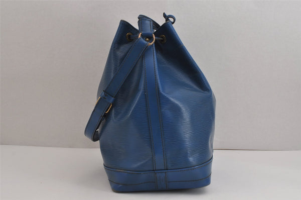 Authentic Louis Vuitton Epi Noe Shoulder Drawstring Bag Blue M44005 LV 4455J
