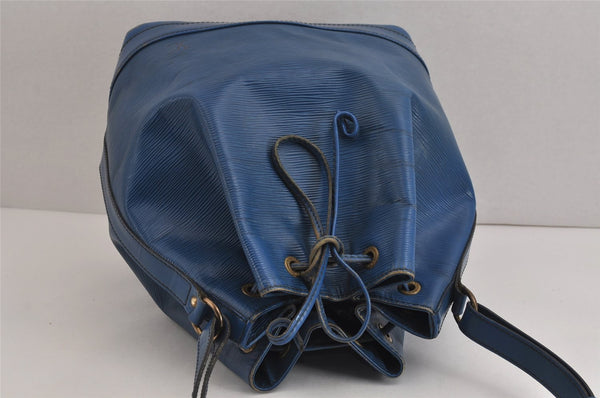 Authentic Louis Vuitton Epi Noe Shoulder Drawstring Bag Blue M44005 LV 4455J