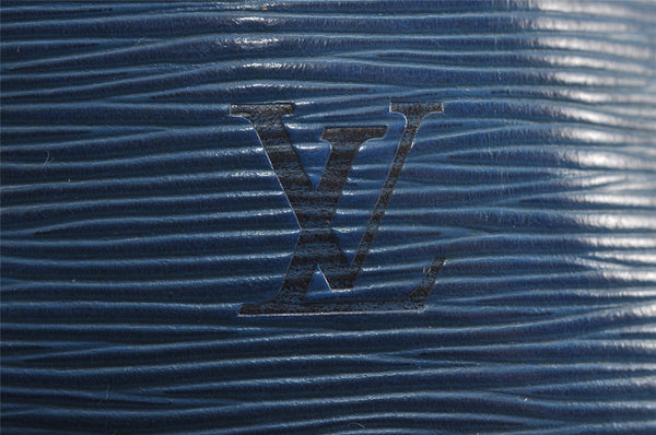 Authentic Louis Vuitton Epi Noe Shoulder Drawstring Bag Blue M44005 LV 4455J