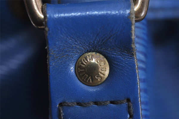 Authentic Louis Vuitton Epi Noe Shoulder Drawstring Bag Blue M44005 LV 4455J