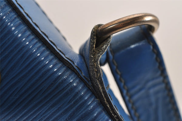Authentic Louis Vuitton Epi Noe Shoulder Drawstring Bag Blue M44005 LV 4455J