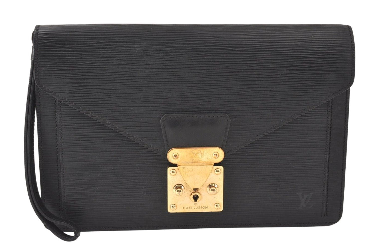 Auth Louis Vuitton Epi Pochette Sellier Dragonne Clutch Bag M52612 Black 4456K