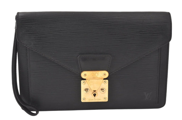Auth Louis Vuitton Epi Pochette Sellier Dragonne Clutch Bag M52612 Black 4456K