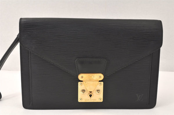 Auth Louis Vuitton Epi Pochette Sellier Dragonne Clutch Bag M52612 Black 4456K
