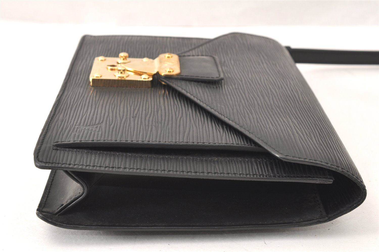 Auth Louis Vuitton Epi Pochette Sellier Dragonne Clutch Bag M52612 Black 4456K