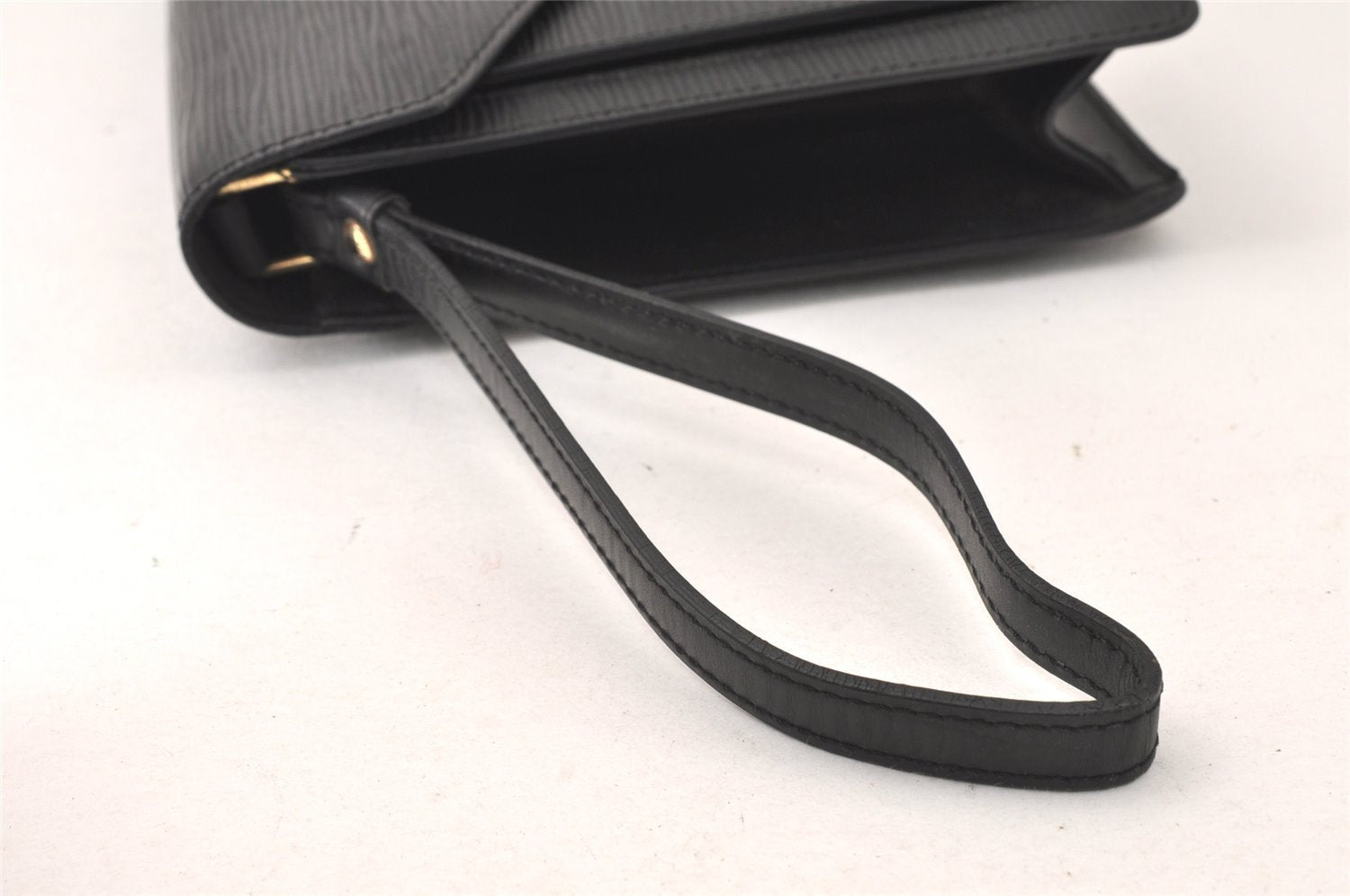 Auth Louis Vuitton Epi Pochette Sellier Dragonne Clutch Bag M52612 Black 4456K