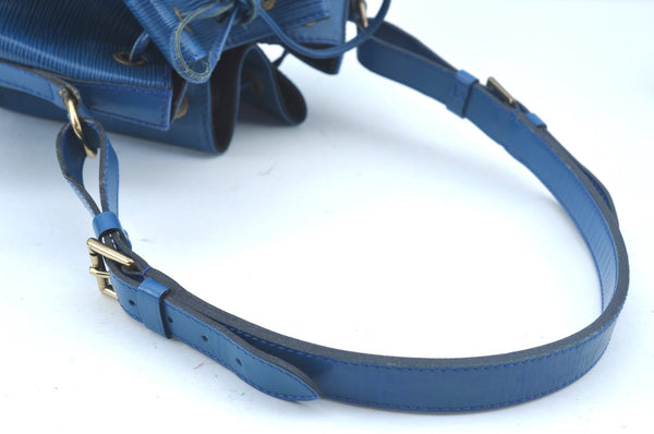 Authentic Louis Vuitton Epi Petit Noe Shoulder Drawstring Bag M44105 Blue 4457I