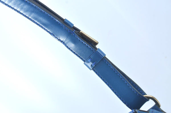 Authentic Louis Vuitton Epi Petit Noe Shoulder Drawstring Bag M44105 Blue 4457I