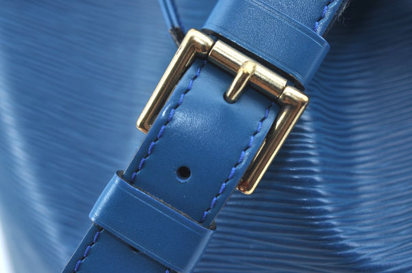 Authentic Louis Vuitton Epi Petit Noe Shoulder Drawstring Bag M44105 Blue 4457I