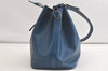 Authentic Louis Vuitton Epi Petit Noe Shoulder Drawstring Bag M44105 Blue 4457K