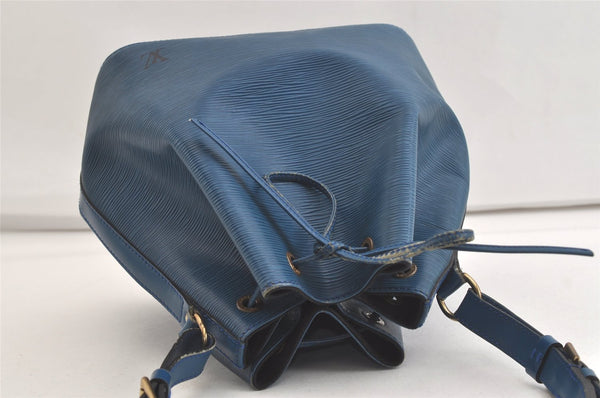 Authentic Louis Vuitton Epi Petit Noe Shoulder Drawstring Bag M44105 Blue 4457K