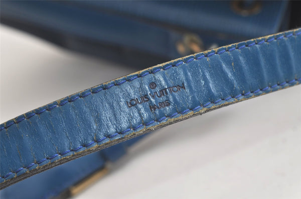 Authentic Louis Vuitton Epi Petit Noe Shoulder Drawstring Bag M44105 Blue 4457K