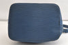 Authentic Louis Vuitton Epi Petit Noe Shoulder Drawstring Bag M44105 Blue 4457K