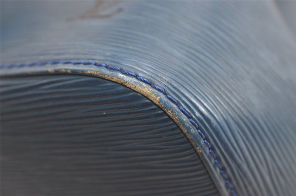 Authentic Louis Vuitton Epi Petit Noe Shoulder Drawstring Bag M44105 Blue 4457K