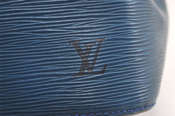 Authentic Louis Vuitton Epi Petit Noe Shoulder Drawstring Bag M44105 Blue 4457K