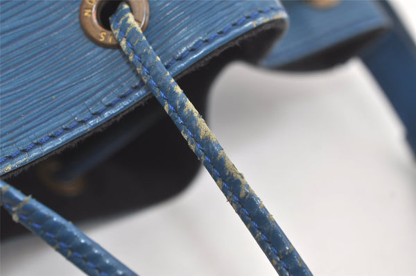 Authentic Louis Vuitton Epi Petit Noe Shoulder Drawstring Bag M44105 Blue 4457K