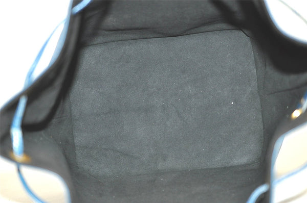 Authentic Louis Vuitton Epi Petit Noe Shoulder Drawstring Bag M44105 Blue 4457K