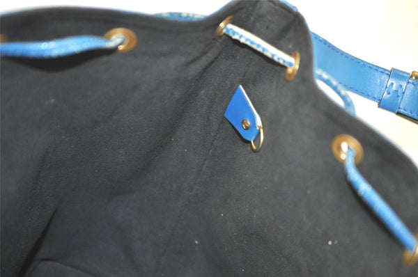 Authentic Louis Vuitton Epi Petit Noe Shoulder Drawstring Bag M44105 Blue 4457K