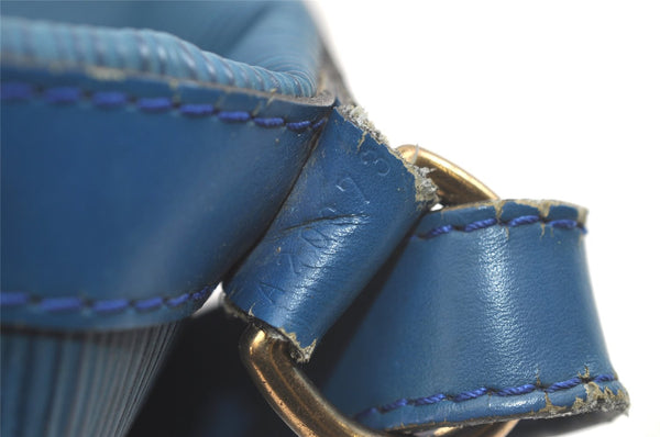 Authentic Louis Vuitton Epi Petit Noe Shoulder Drawstring Bag M44105 Blue 4457K