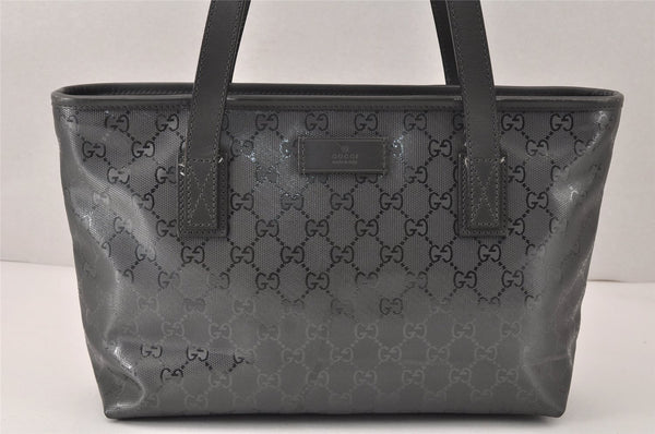 Authentic GUCCI GG Imprime Shoulder Tote Bag GG PVC Leather 211138 Gray 4458K