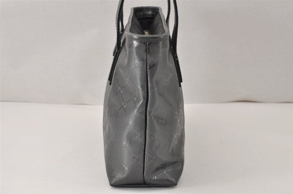 Authentic GUCCI GG Imprime Shoulder Tote Bag GG PVC Leather 211138 Gray 4458K