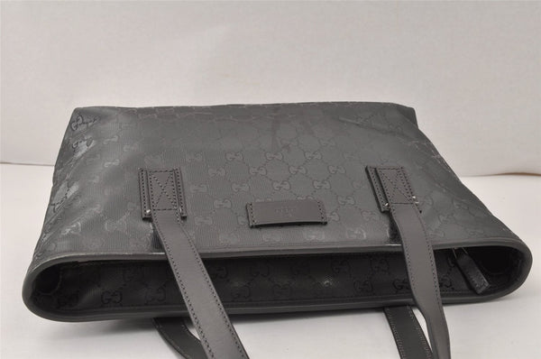 Authentic GUCCI GG Imprime Shoulder Tote Bag GG PVC Leather 211138 Gray 4458K