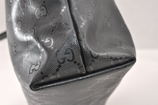 Authentic GUCCI GG Imprime Shoulder Tote Bag GG PVC Leather 211138 Gray 4458K