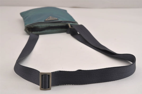 Authentic PRADA Nylon Tessuto Leather Shoulder Cross Body Bag Purse Blue 4459J