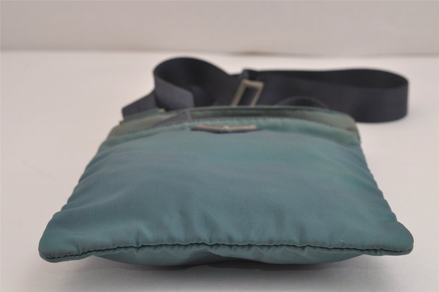Authentic PRADA Nylon Tessuto Leather Shoulder Cross Body Bag Purse Blue 4459J
