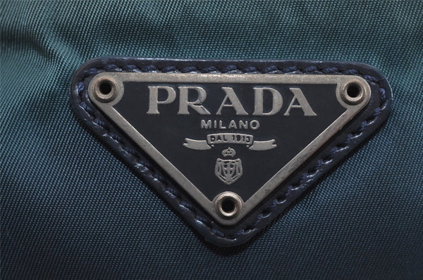 Authentic PRADA Nylon Tessuto Leather Shoulder Cross Body Bag Purse Blue 4459J