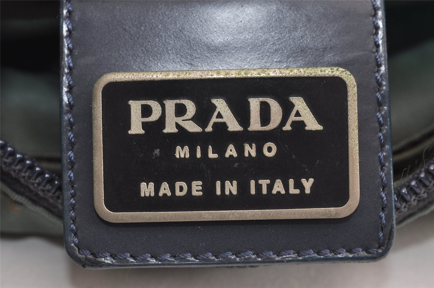 Authentic PRADA Nylon Tessuto Leather Shoulder Cross Body Bag Purse Blue 4459J