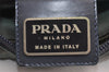 Authentic PRADA Nylon Tessuto Leather Shoulder Cross Body Bag Purse Blue 4459J