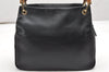 Authentic GUCCI Vintage Bamboo Hand Bag Purse Leather Black 4459K