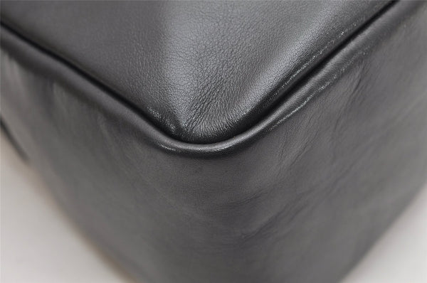 Authentic GUCCI Vintage Bamboo Hand Bag Purse Leather Black 4459K
