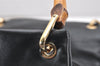 Authentic GUCCI Vintage Bamboo Hand Bag Purse Leather Black 4459K