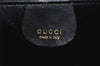 Authentic GUCCI Vintage Bamboo Hand Bag Purse Leather Black 4459K