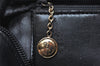 Authentic GUCCI Vintage Bamboo Hand Bag Purse Leather Black 4459K