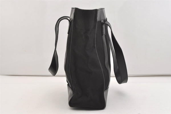 Authentic GUCCI Vintage Shoulder Tote Bag Purse Nylon Leather Black 4460J