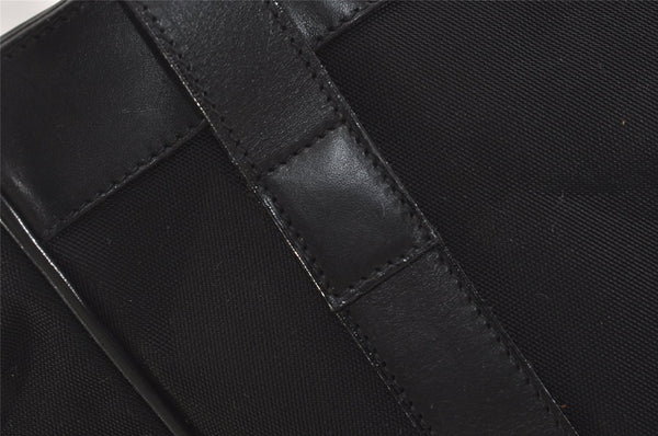 Authentic GUCCI Vintage Shoulder Tote Bag Purse Nylon Leather Black 4460J