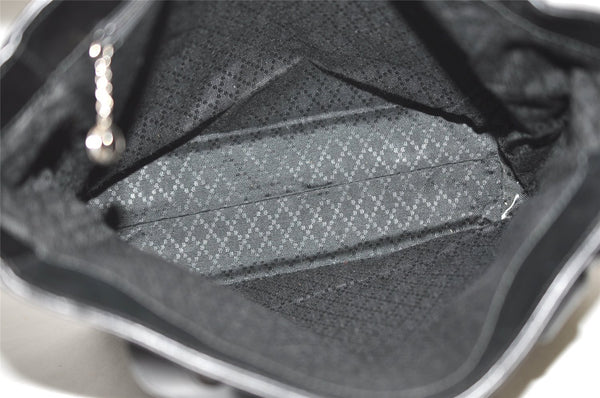 Authentic GUCCI Vintage Shoulder Tote Bag Purse Nylon Leather Black 4460J