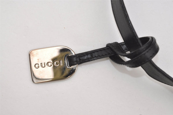 Authentic GUCCI Vintage Shoulder Tote Bag Purse Nylon Leather Black 4460J