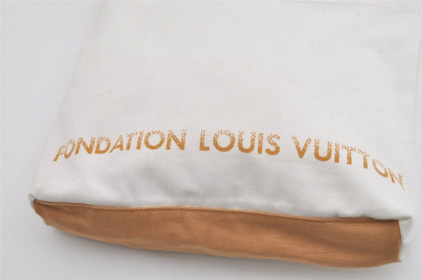 Authentic Louis Vuitton Fondation Exclusive Shoulder Tote Bag Canvas White 4461I