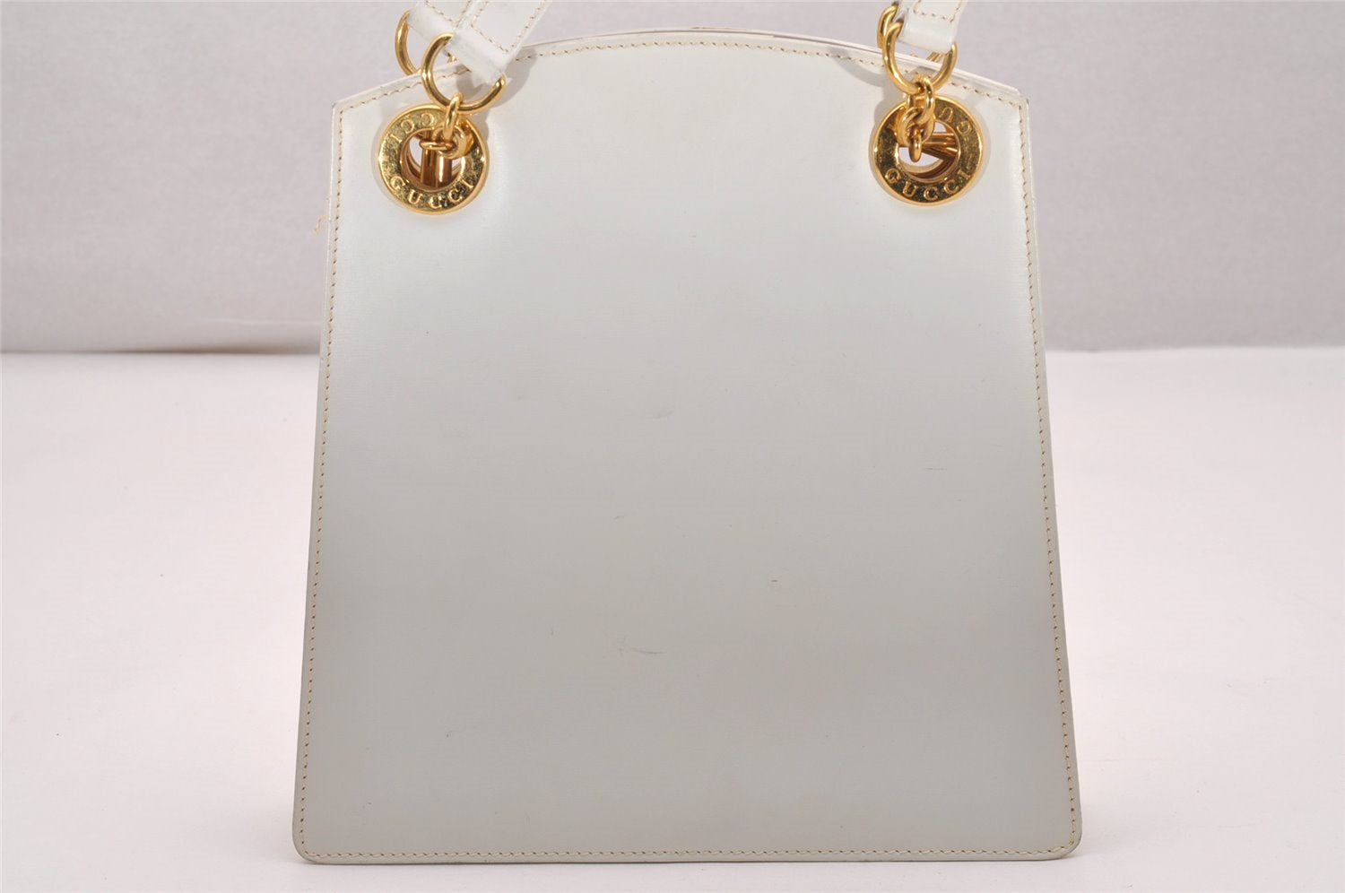 Authentic GUCCI Vintage Shoulder Bag Purse Leather White Junk 4461J