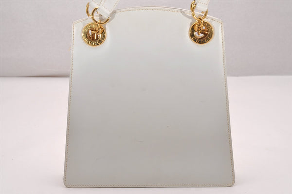 Authentic GUCCI Vintage Shoulder Bag Purse Leather White Junk 4461J