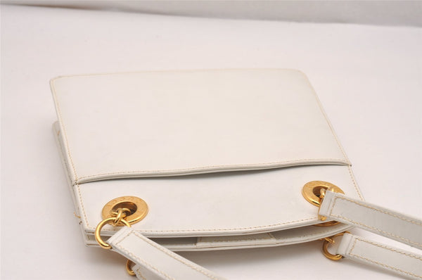 Authentic GUCCI Vintage Shoulder Bag Purse Leather White Junk 4461J