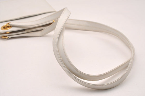 Authentic GUCCI Vintage Shoulder Bag Purse Leather White Junk 4461J