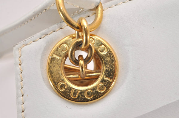 Authentic GUCCI Vintage Shoulder Bag Purse Leather White Junk 4461J