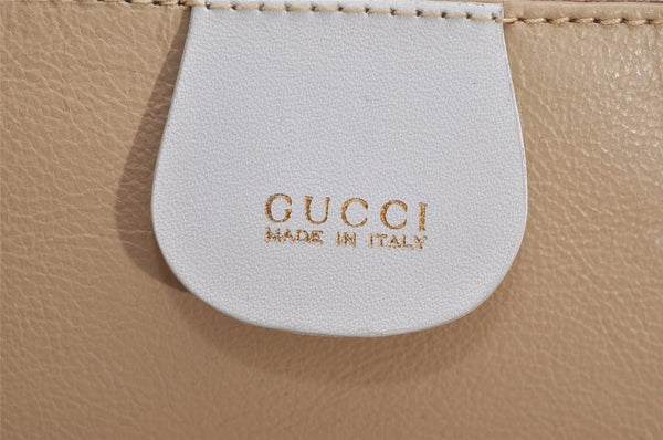 Authentic GUCCI Vintage Shoulder Bag Purse Leather White Junk 4461J
