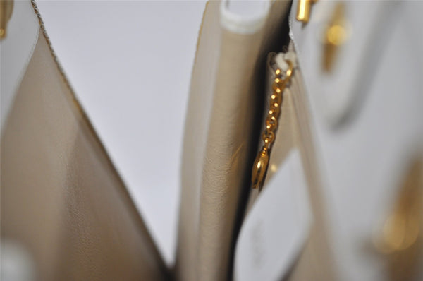 Authentic GUCCI Vintage Shoulder Bag Purse Leather White Junk 4461J