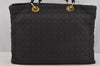 Authentic Christian Dior Vintage Cannage Nylon Shoulder Tote Bag Black CD 4462J